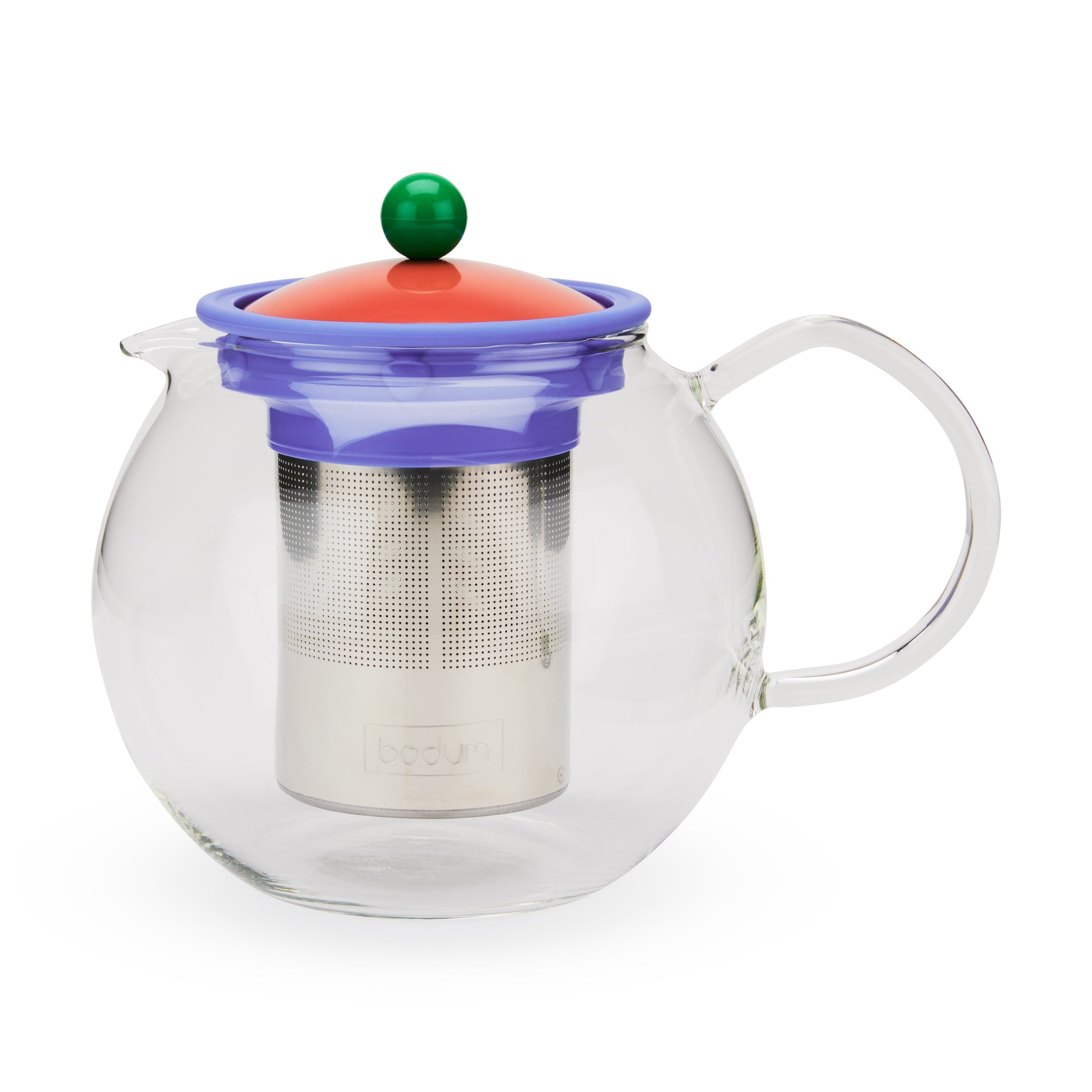 Bodum Assam Brew Teapot - Dark Coral/ Pale Blue