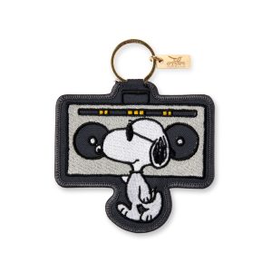 Snoopy Embroidered Key Ring Bag Charm - Boombox