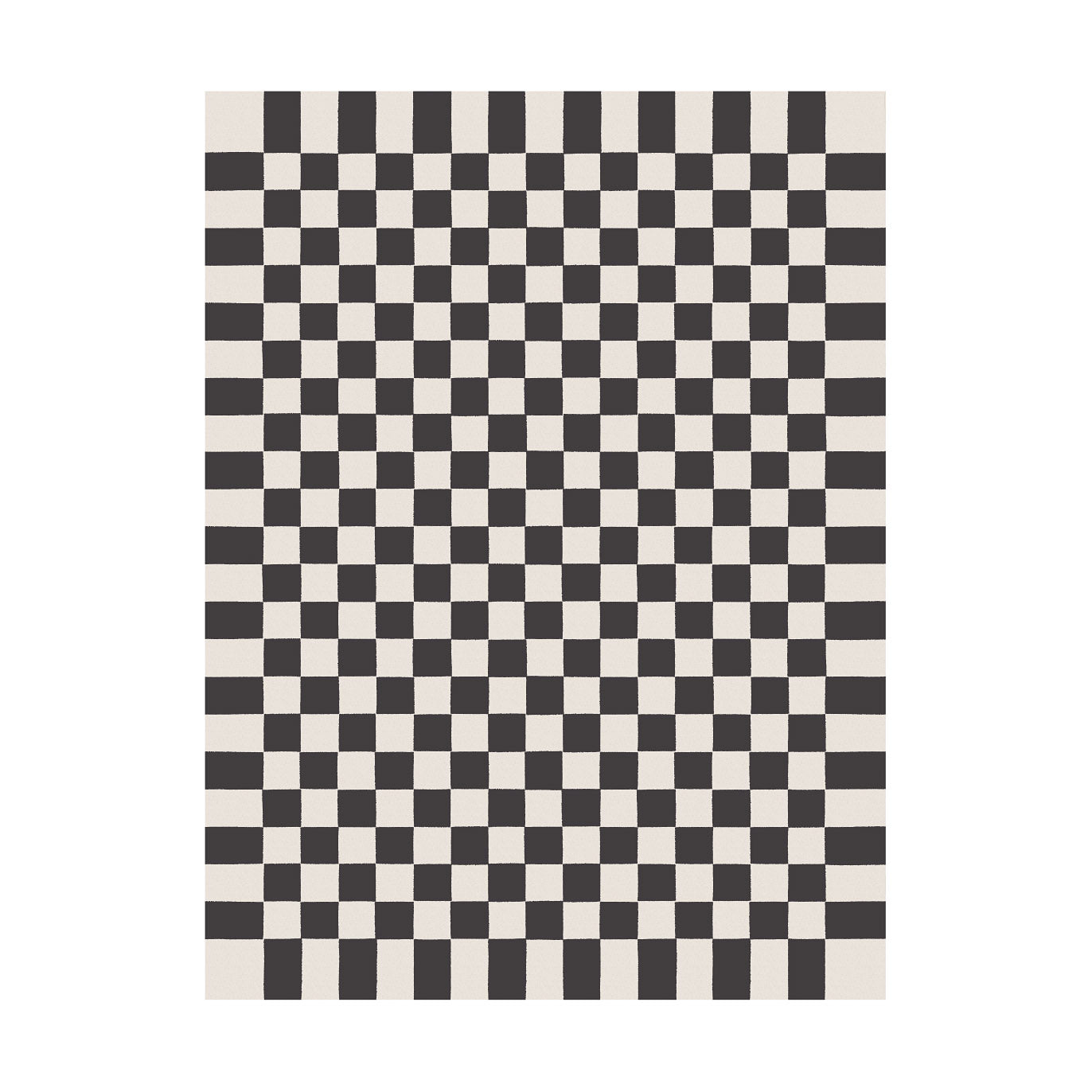 Maharam Alexander Girard Cotton Check Rug - Ecru/ Raw Umber - Image 11