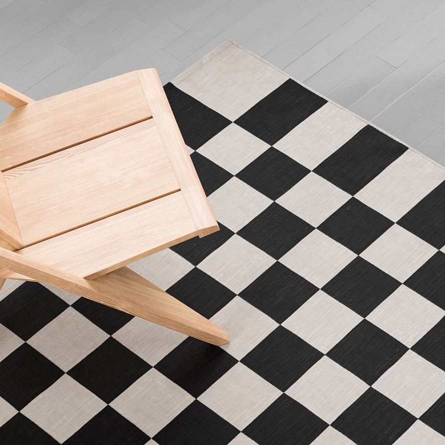 Maharam Alexander Girard Cotton Check Rug - Ecru/ Raw Umber - Image 8