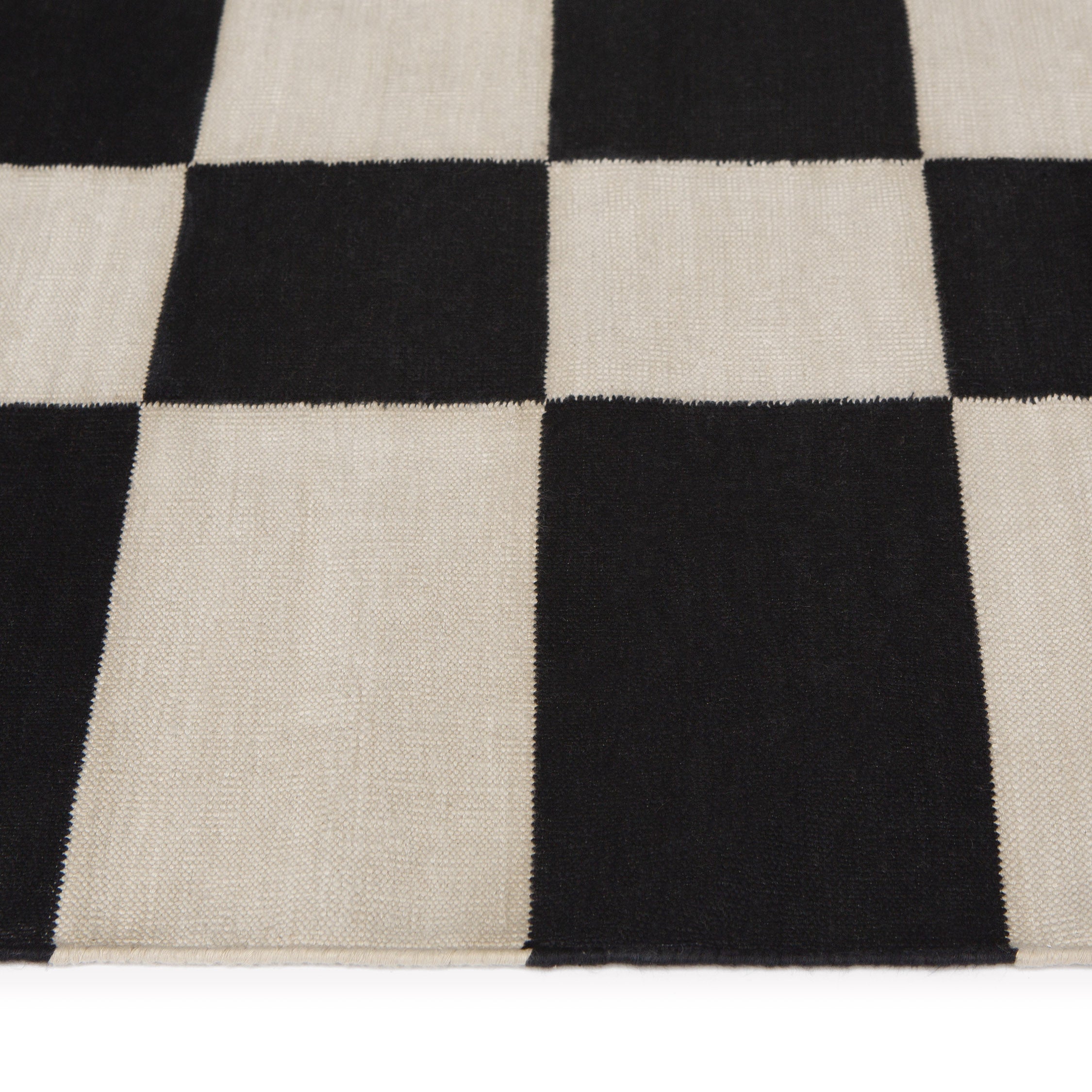 Maharam Alexander Girard Cotton Check Rug - Ecru/ Raw Umber - Image 10