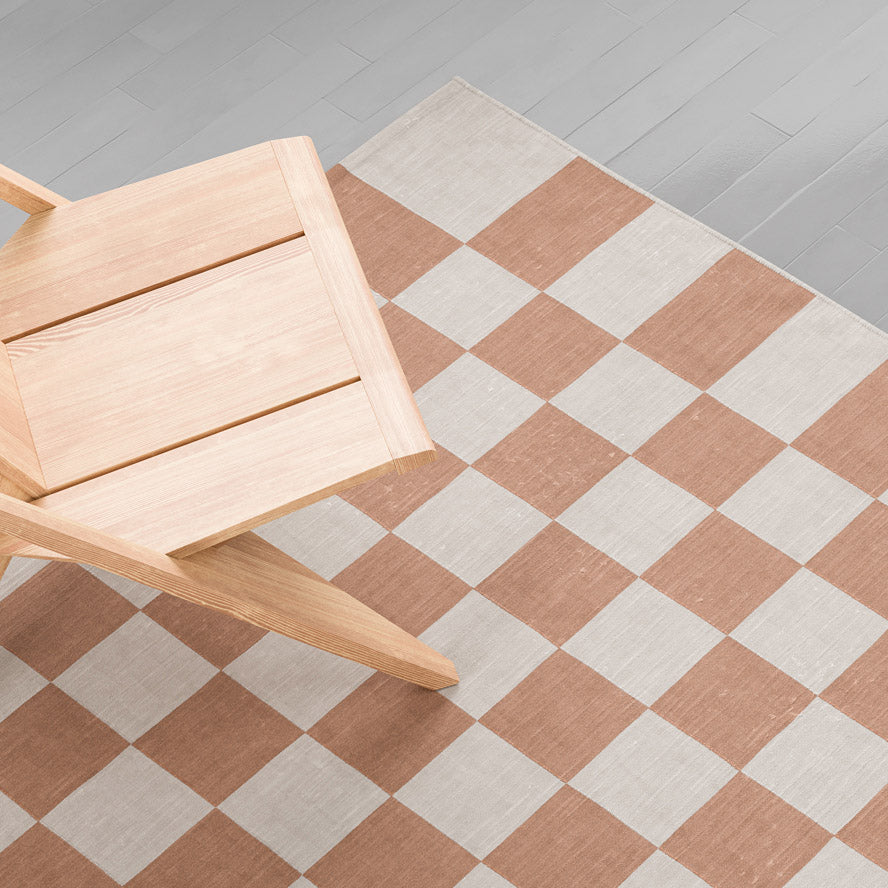 Maharam Alexander Girard Cotton Check Rug - Ecru/ Raw Umber - Image 30