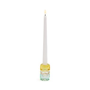 Faceted Crystal Candle Holder - Yellow/ Pink/ Blue