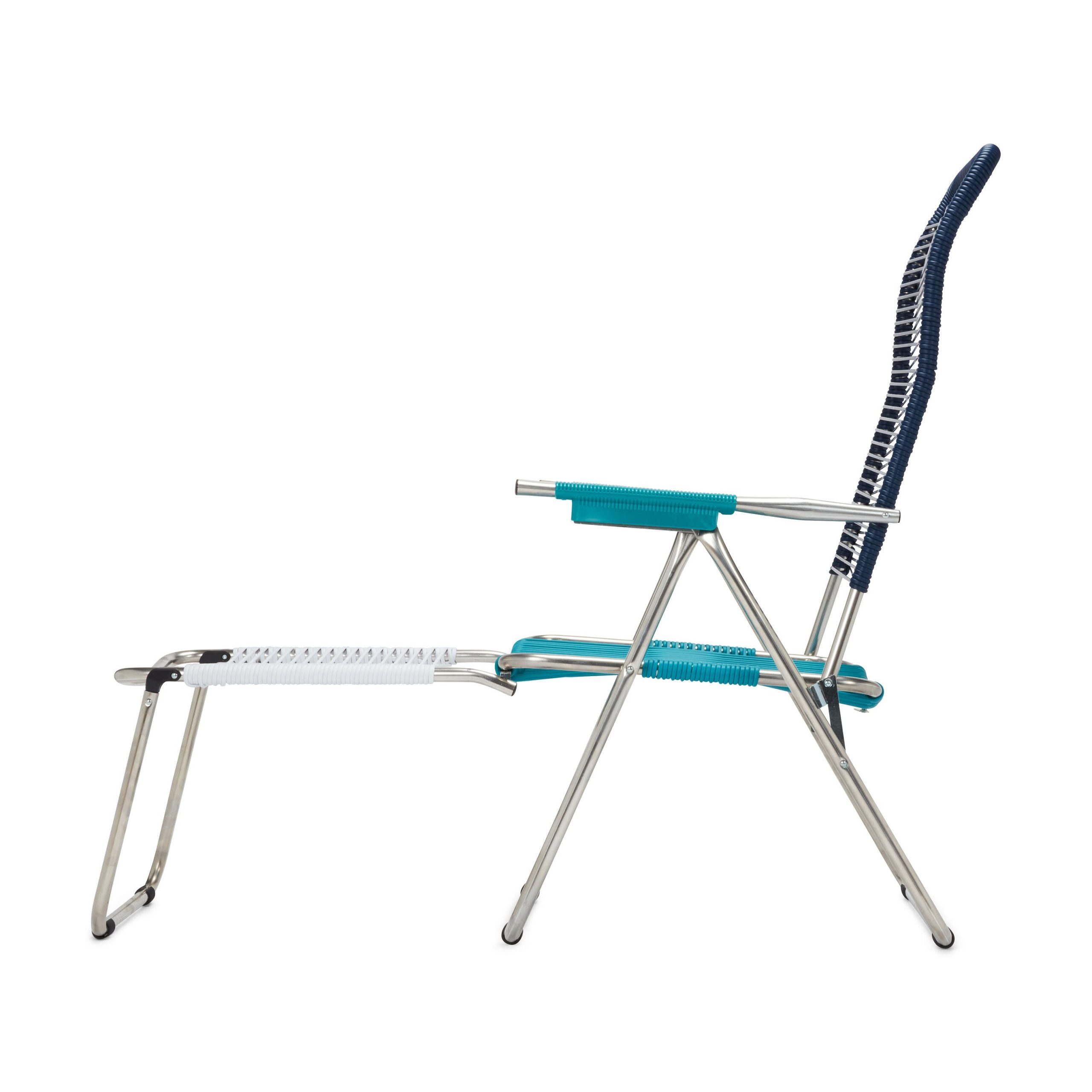 Spaghetti Outdoor Lounge Chair - Blue/ Turquoise/ White - Image 3