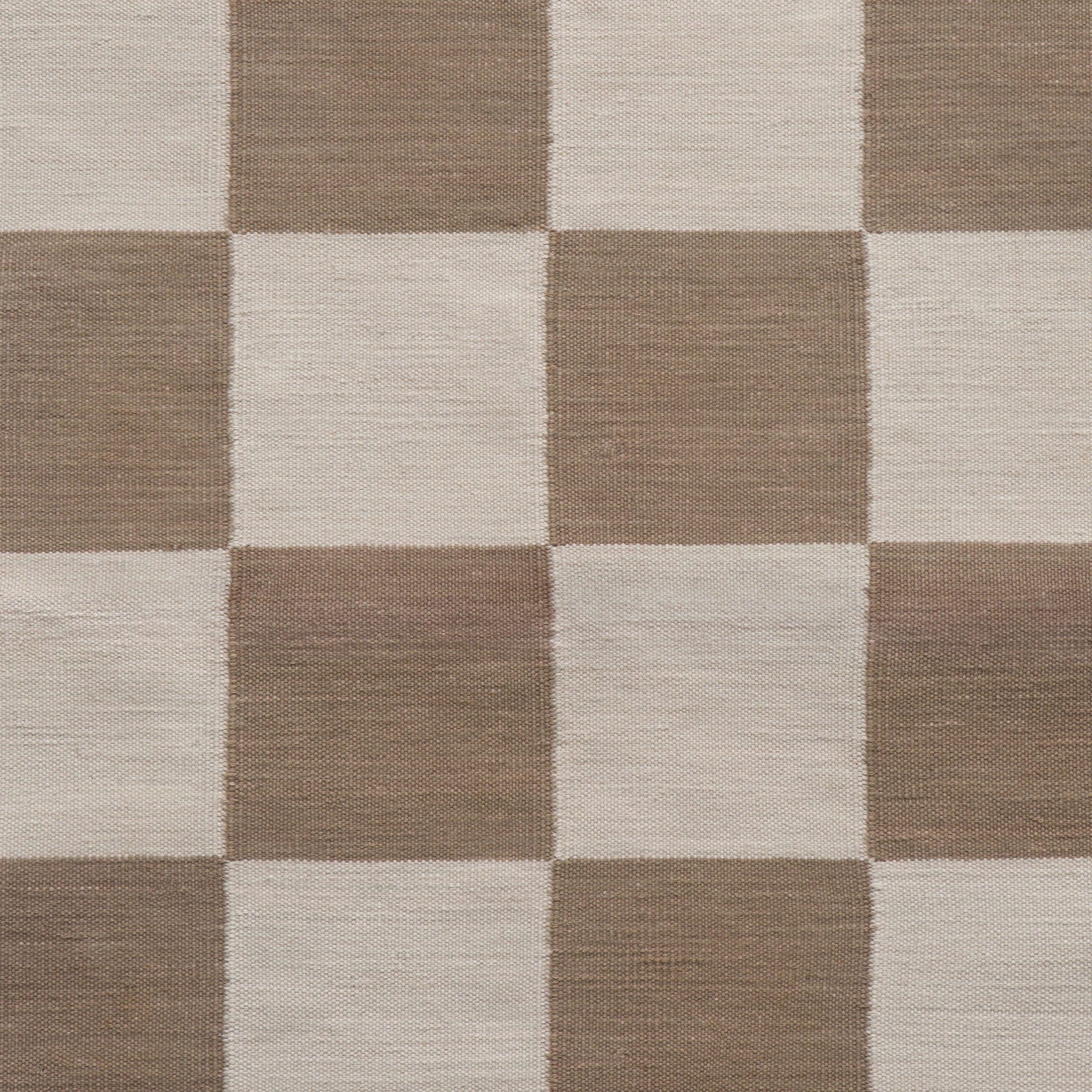 Maharam Alexander Girard Cotton Check Rug - Ecru/ Raw Umber - Image 3