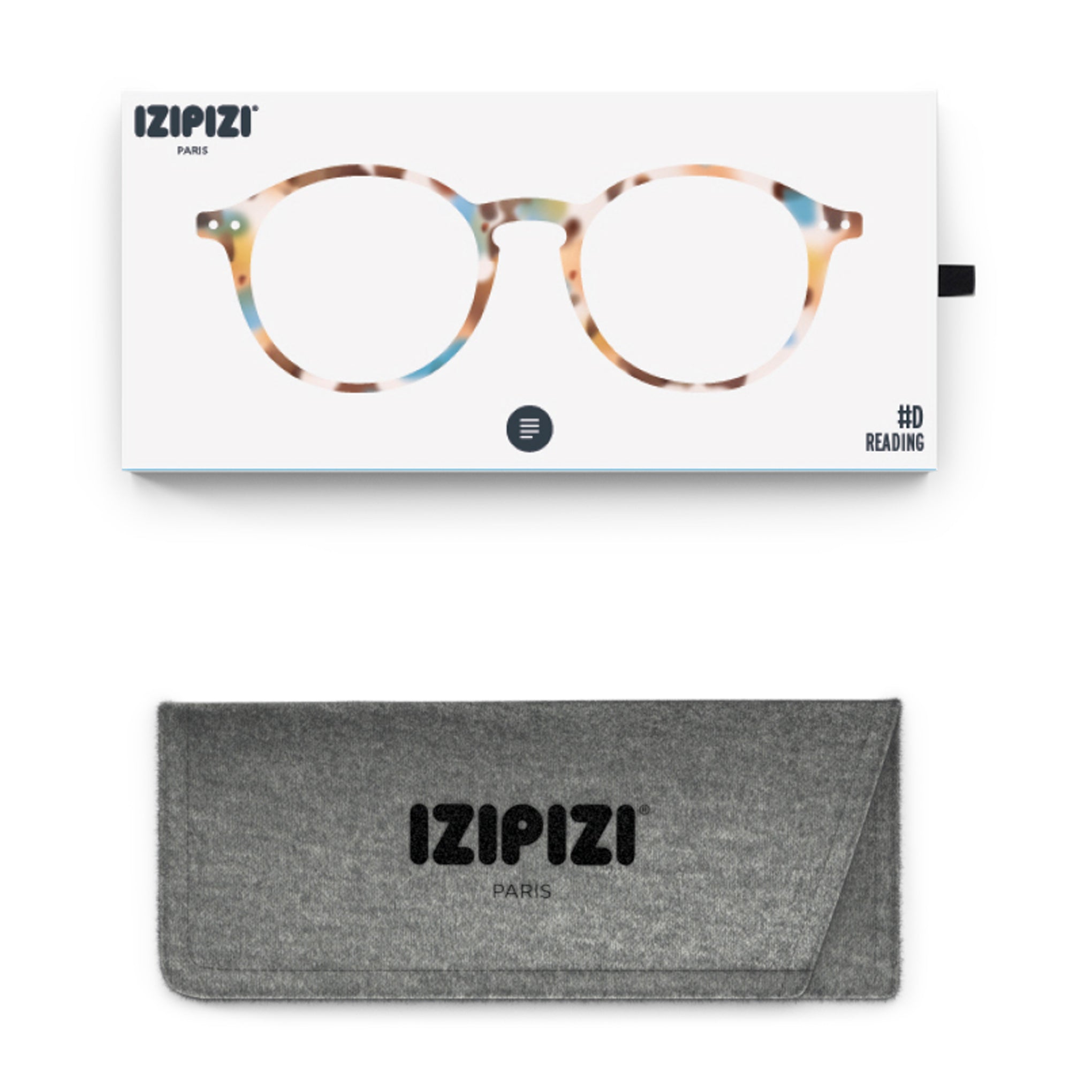 IZIPIZI Round Reading Glasses #D - Blue Tortoise - Image 4