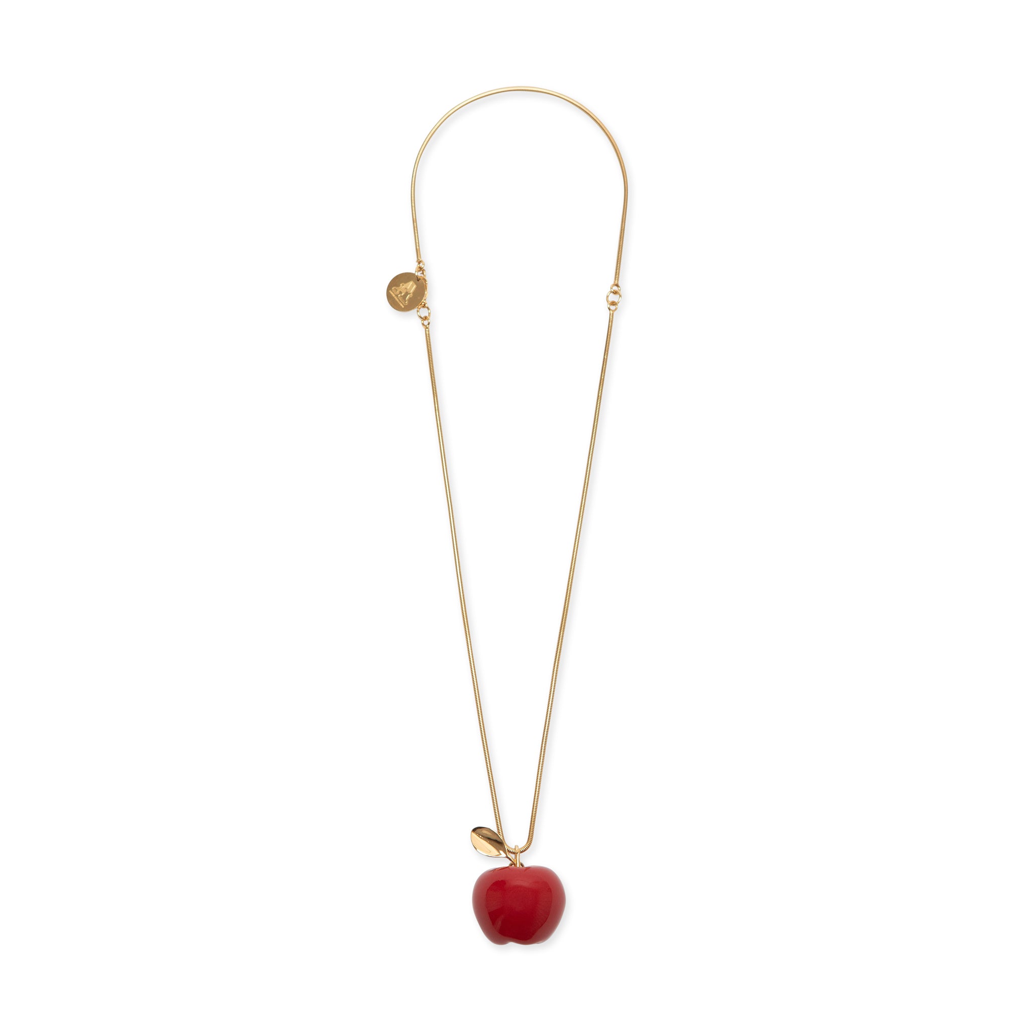 Andrés Gallardo Large Red Apple Gold-Plated Necklace - Image 3