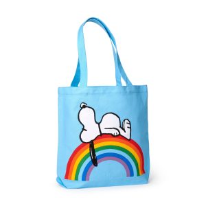 Snoopy Cotton Canvas Tote Bag - Light Blue