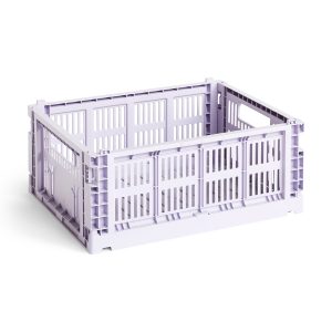 HAY Recycled Plastic Collapsible Color Crate - Lavender