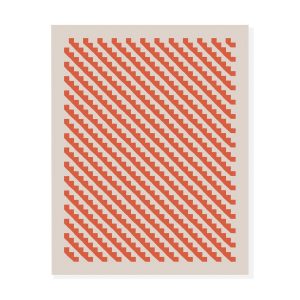 Maharam Alexander Girard Cotton Steps Rug - Ivory/ Crimson