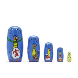 Happy Snakes Wooden Nesting Dolls - Set of 5