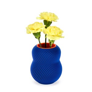 Bloom 3D-Printed Vase - Electric Blue/ Neon Orange