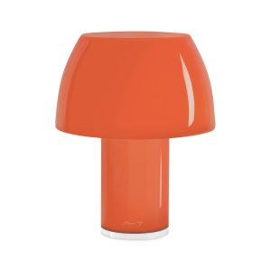 Lorosae Portable Glass Table Lamp - Orange