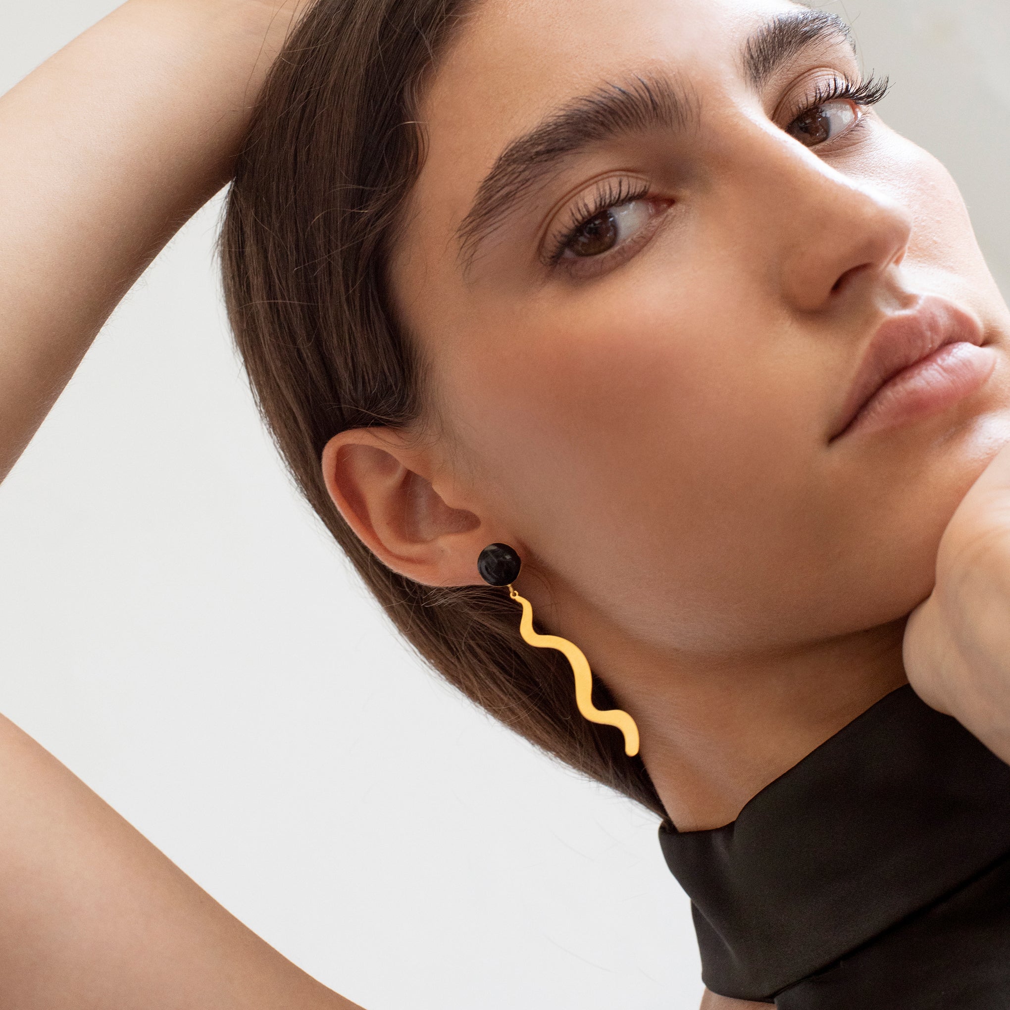 Joan Mir?? Gold-Plated Dot Squiggle Earrings - Image 5