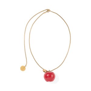 Andr??s Gallardo Large Red Apple Gold-Plated Necklace