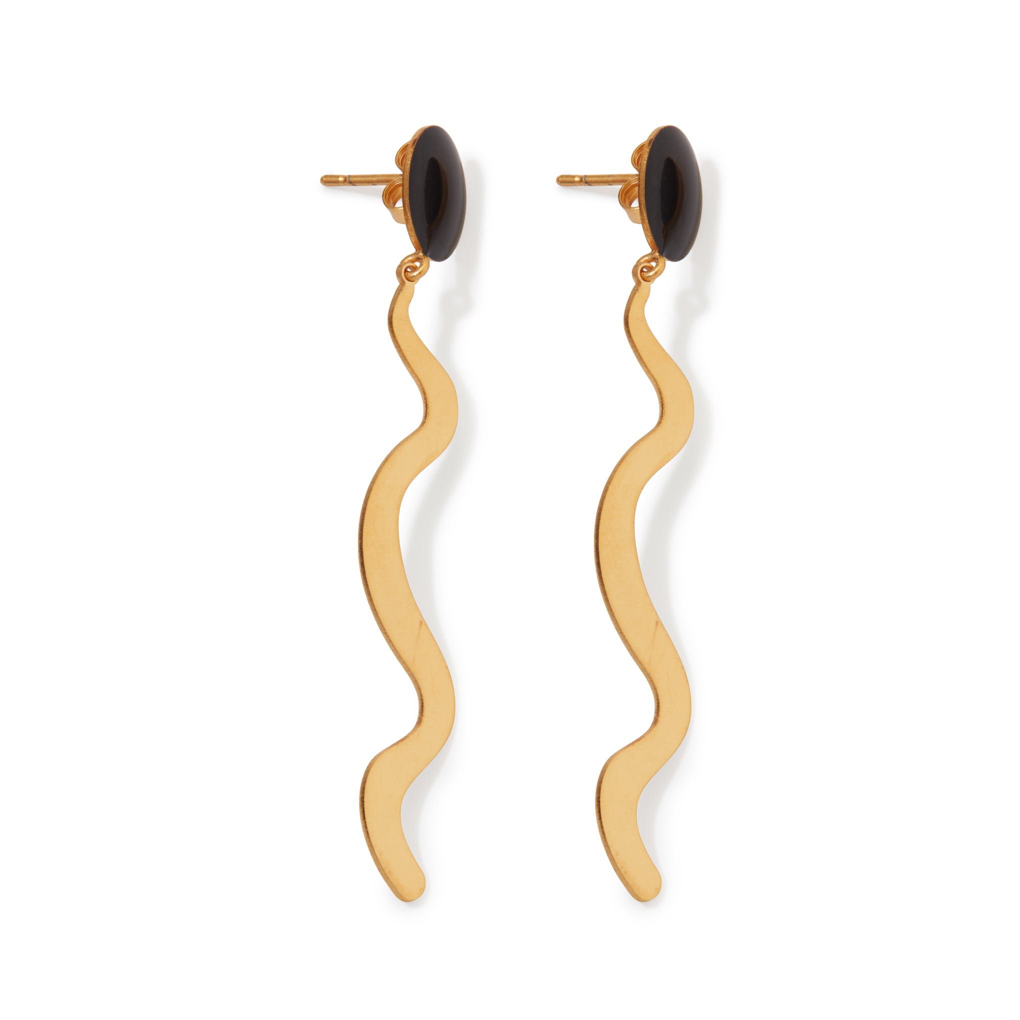 Joan Mir?? Gold-Plated Dot Squiggle Earrings - Image 4