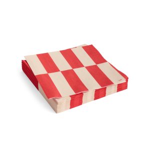 HAY Pattern Napkin - Set of 20 - Off White/ Red