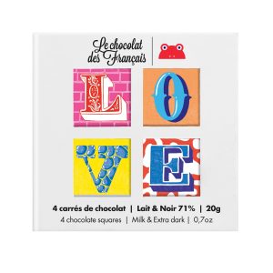 Le chocolat des Français Chocolate Love Box - 4 Pieces