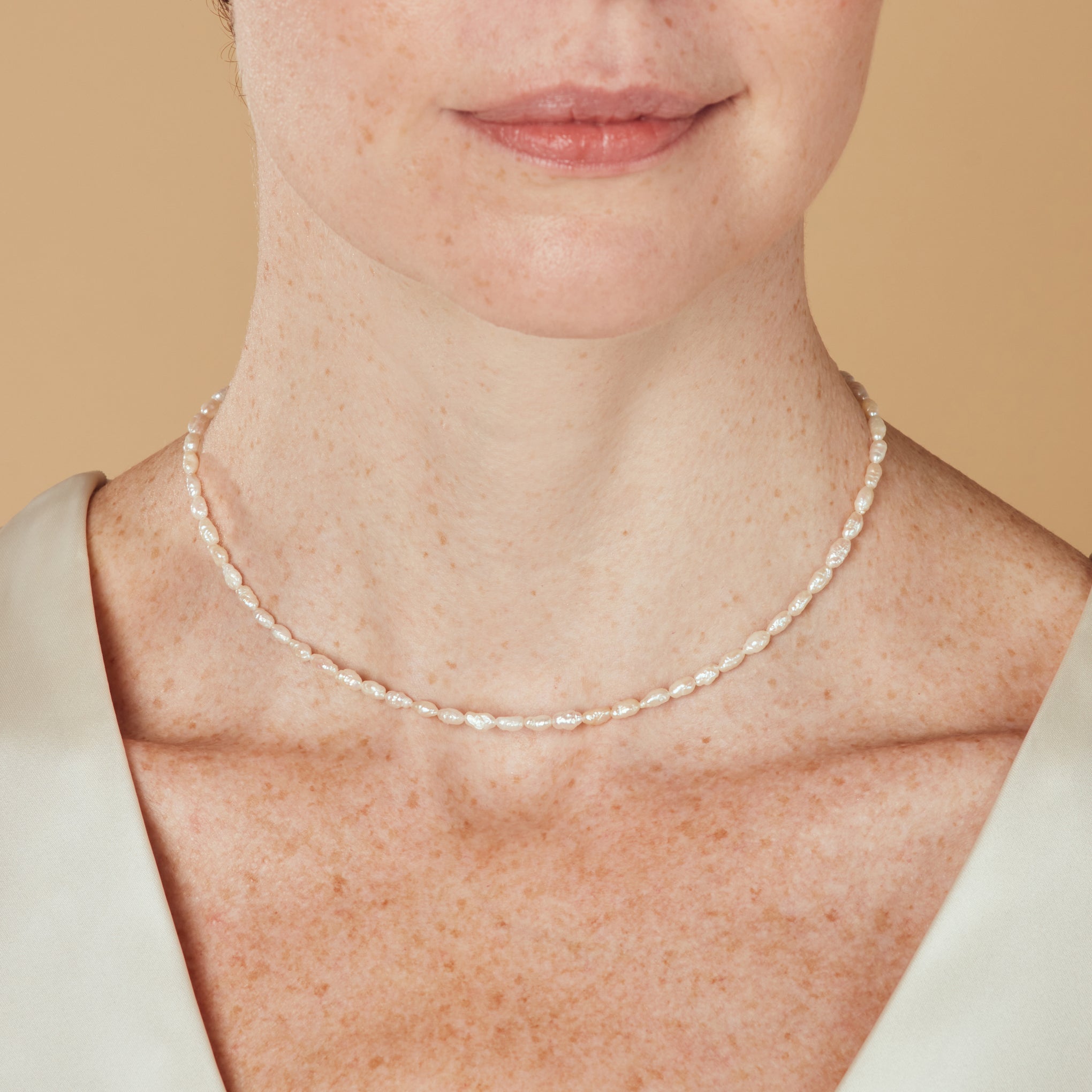 Yam Japanese Rice Pearl Choker Necklace - Image 2