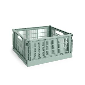 HAY Recycled Plastic Collapsible Color Crate - Sage Green