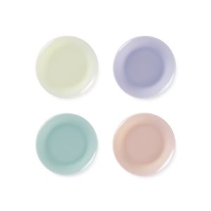 Milk Glass Pastel Dinnerware - Set of 4 - Salad Plate set of 4