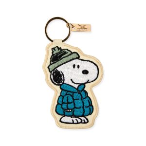 Snoopy Embroidered Key Ring Bag Charm - Puffer