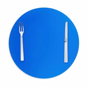 Dual-Sided Recycled Leather Placemat - Blue/ Light Pink