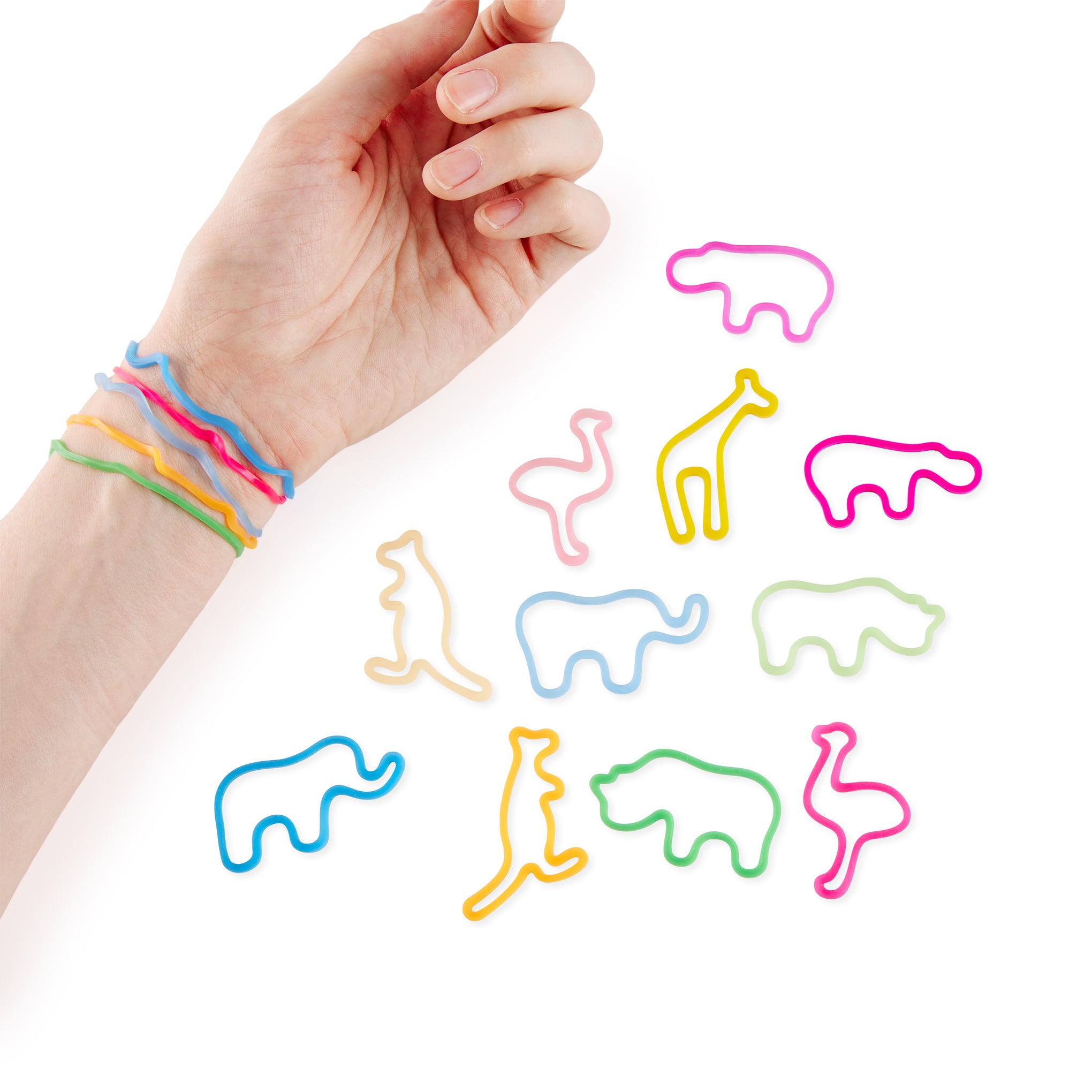 Zoo Animal Rubber Bands - Set of 24