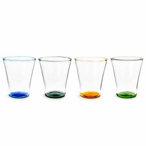 Color Accent Drinking Glasses - Set of 4 - Tall