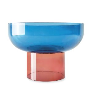 Dual Color Glass Fruit Bowl - Blue/ Pink