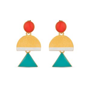 Somni Gold-Plated Point & Triangle Drop Earrings
