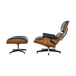 Eames® Lounge Chair and Ottoman from Herman Miller - Walnut/ Obsidian Black Leather