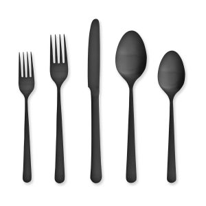 Matte Black Flatware - Set of 5