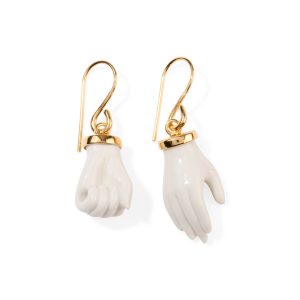 Andr??s Gallardo Little Hands Gold-Plated Hook Earrings