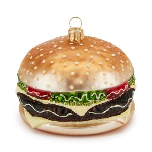 NYC Glass Holiday Ornament - Hamburger