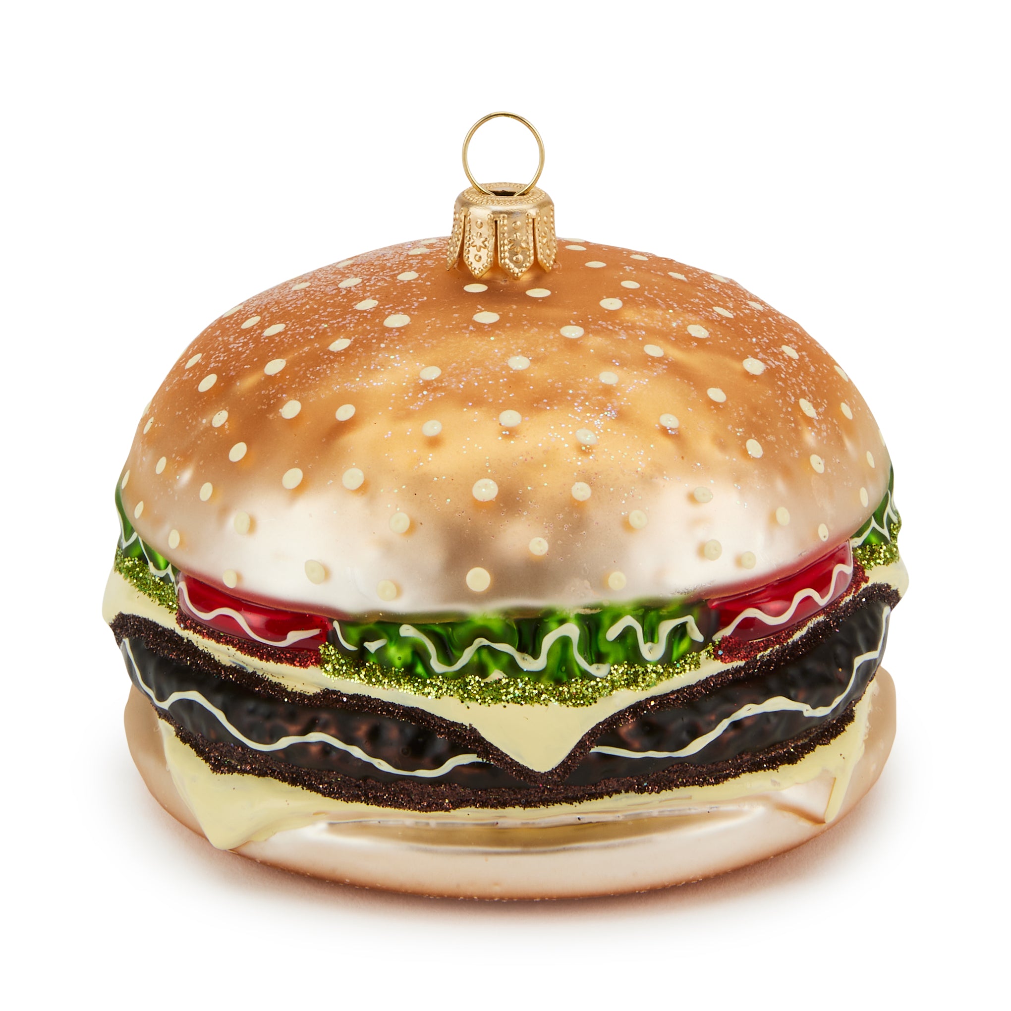 NYC Glass Holiday Ornament - Hamburger