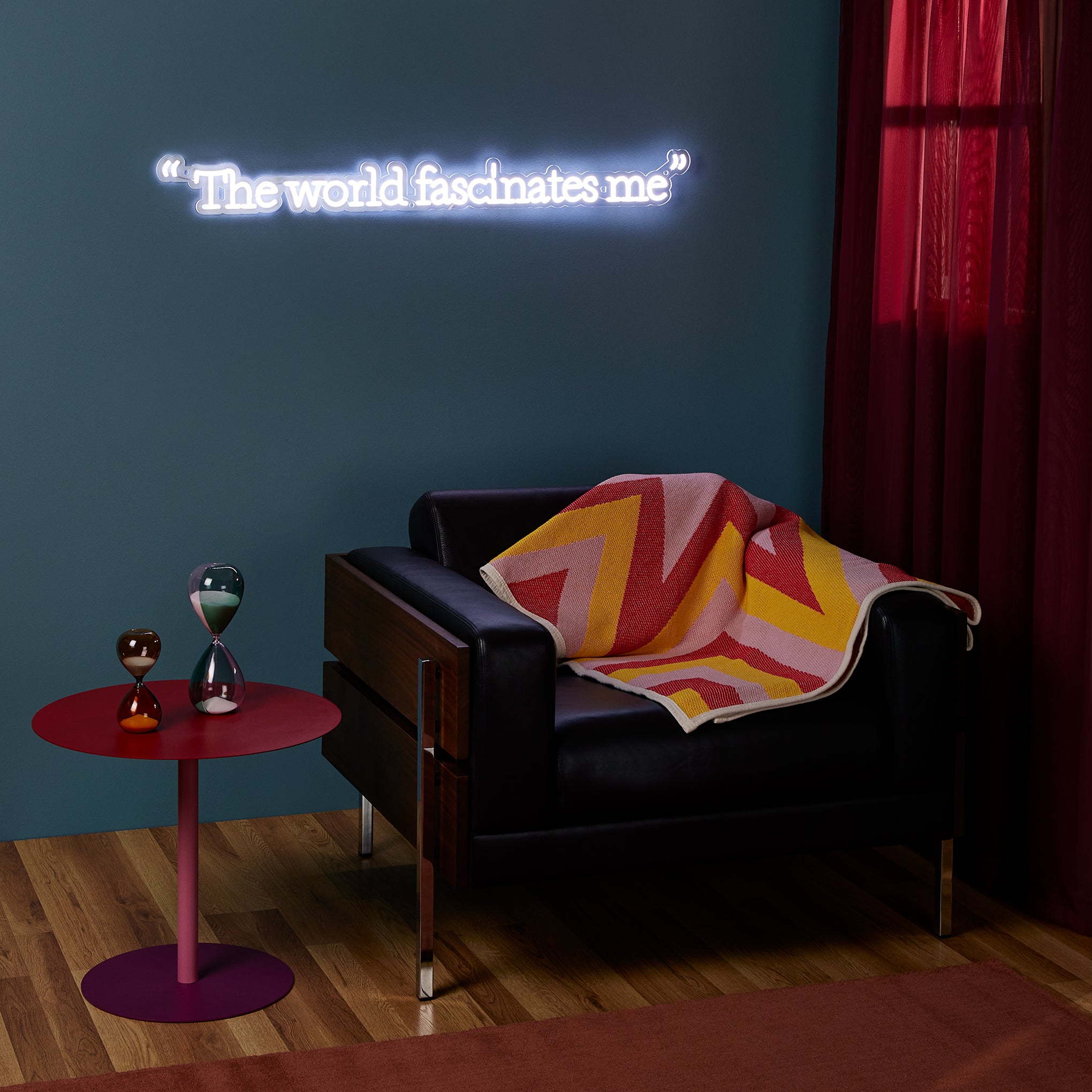 Andy Warhol The World Fascinates Me Quote Neon Sign