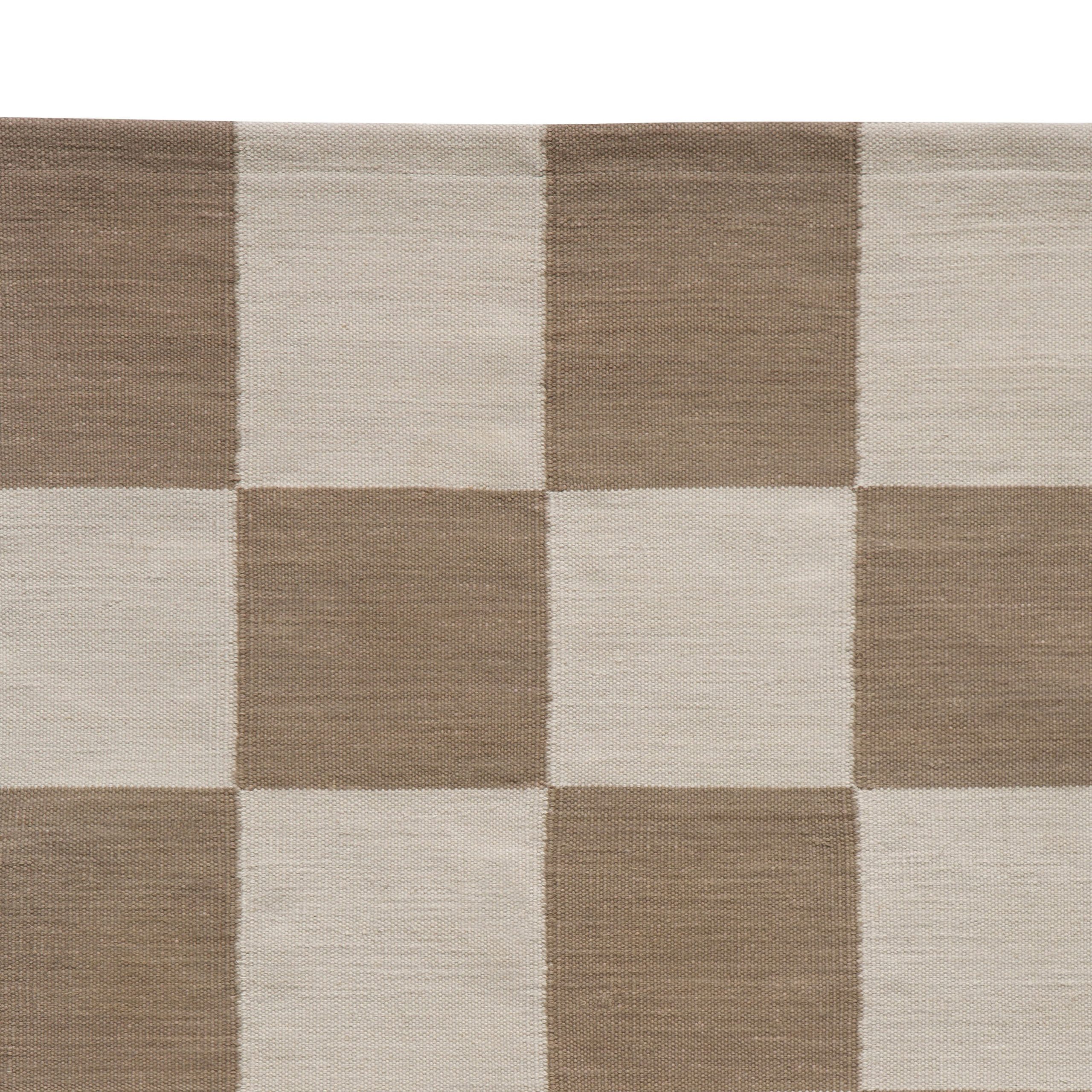 Maharam Alexander Girard Cotton Check Rug - Ecru/ Raw Umber - Image 5