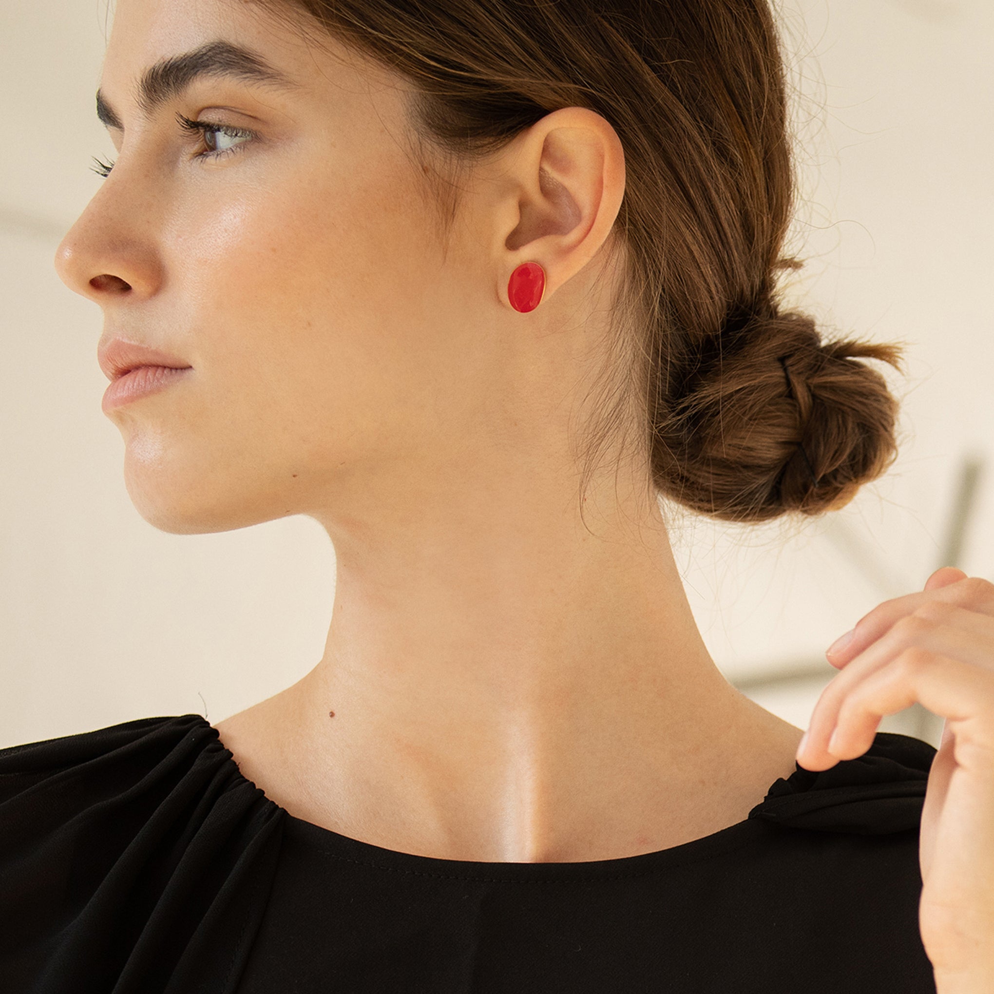 Joan Mir?? Gold-Plated Dot Post Earrings - Image 2