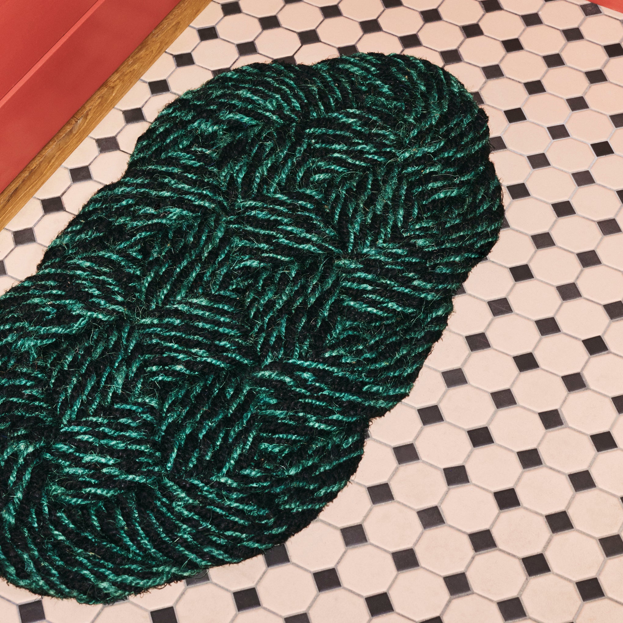 HAY Coco Swirl Doormat - Green/ Black - Image 2