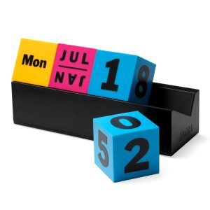 Perpetual Cubes Calendar - Yellow/ Pink/ Blue