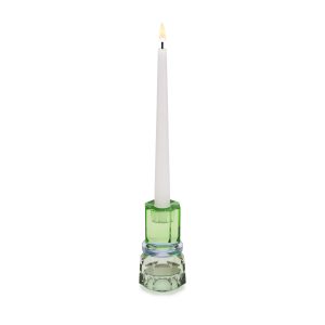 Faceted Crystal Candle Holder - Mint/ Violet/ Olive