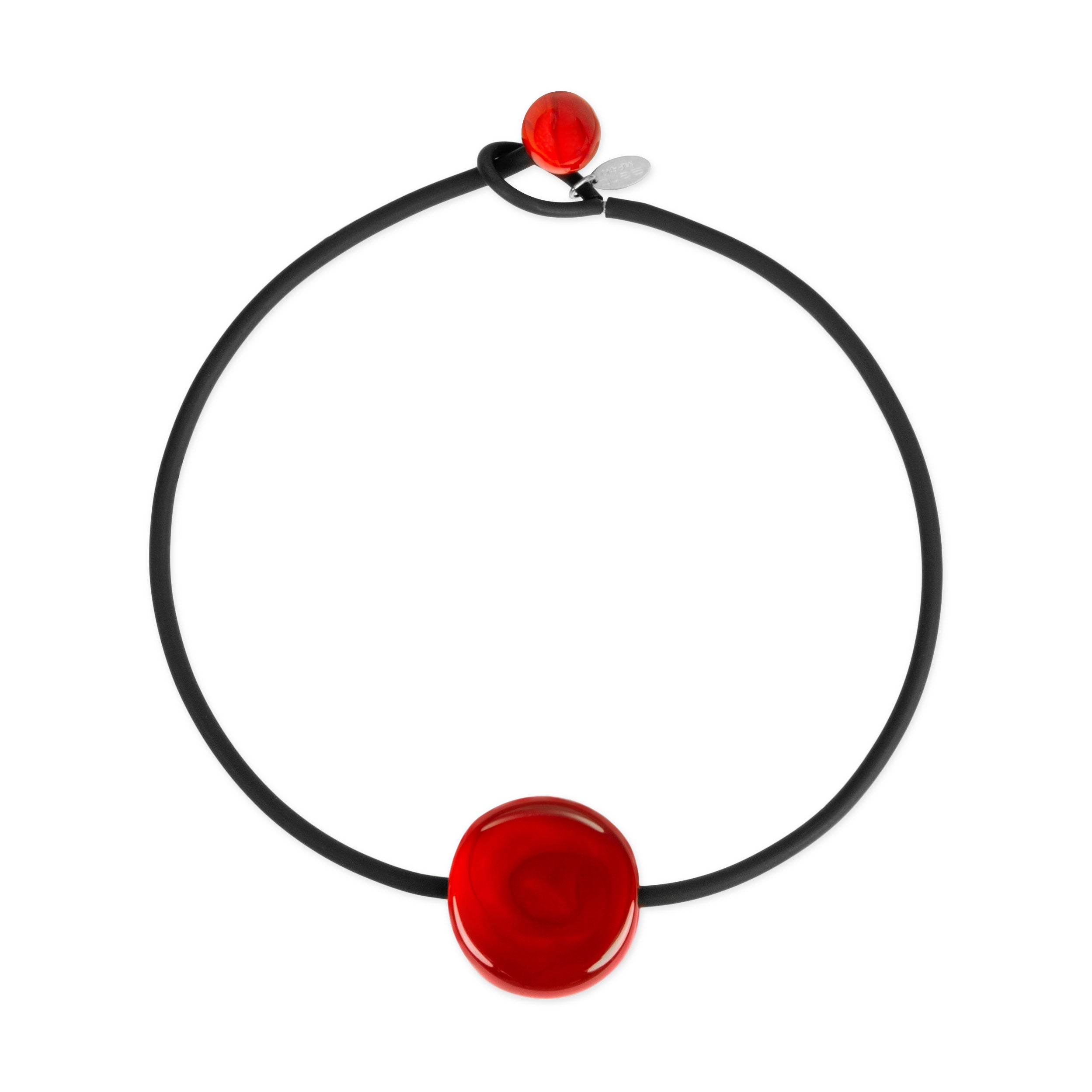Bonbon Glass Necklace - Red/ Black - Image 2
