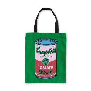 Andy Warhol Cotton Canvas Tote Bag - Green Campbell's Soup