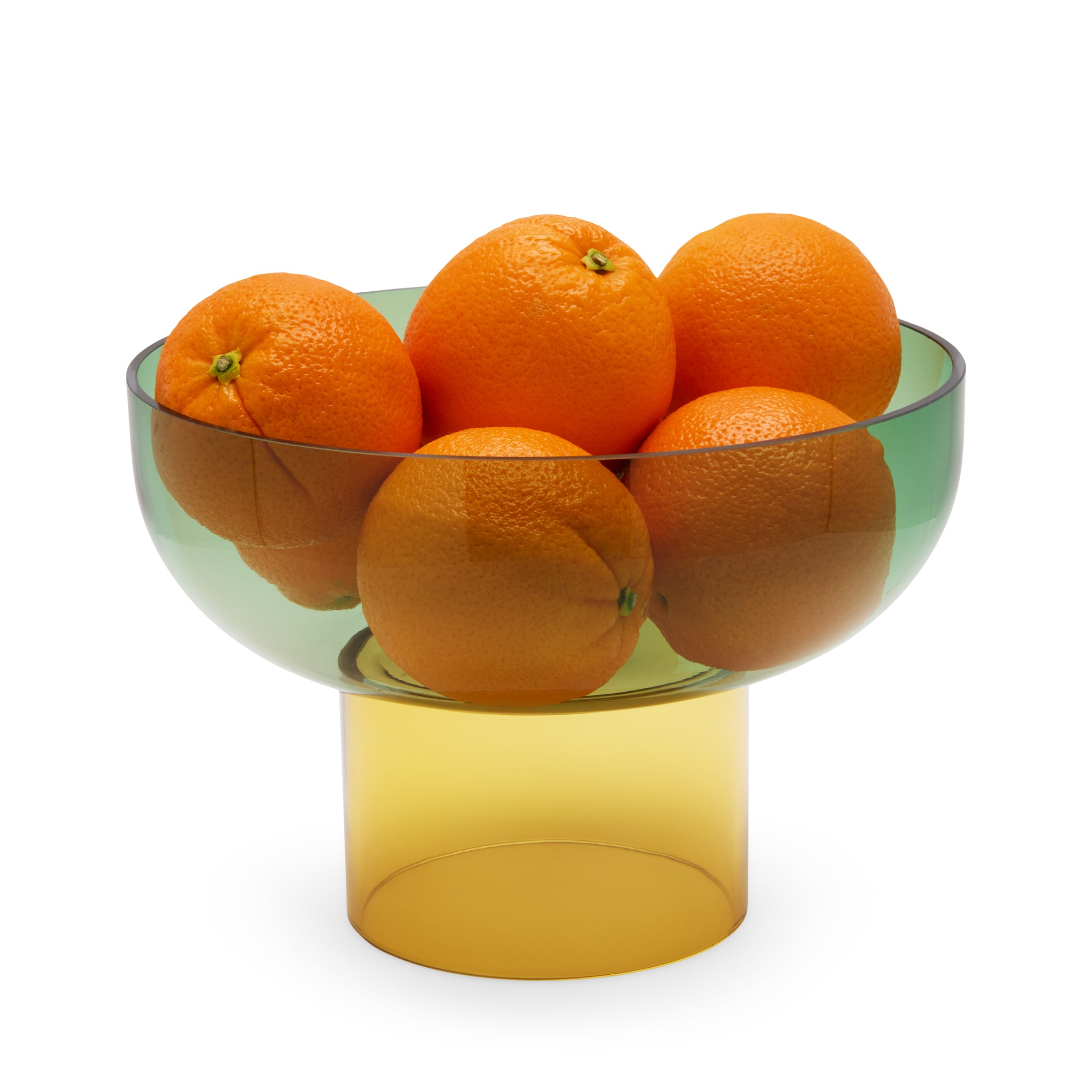 Dual Color Glass Fruit Bowl - Green/ Yellow - Image 6