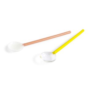 HAY Glass Spoons - Bright Yellow/ Brown