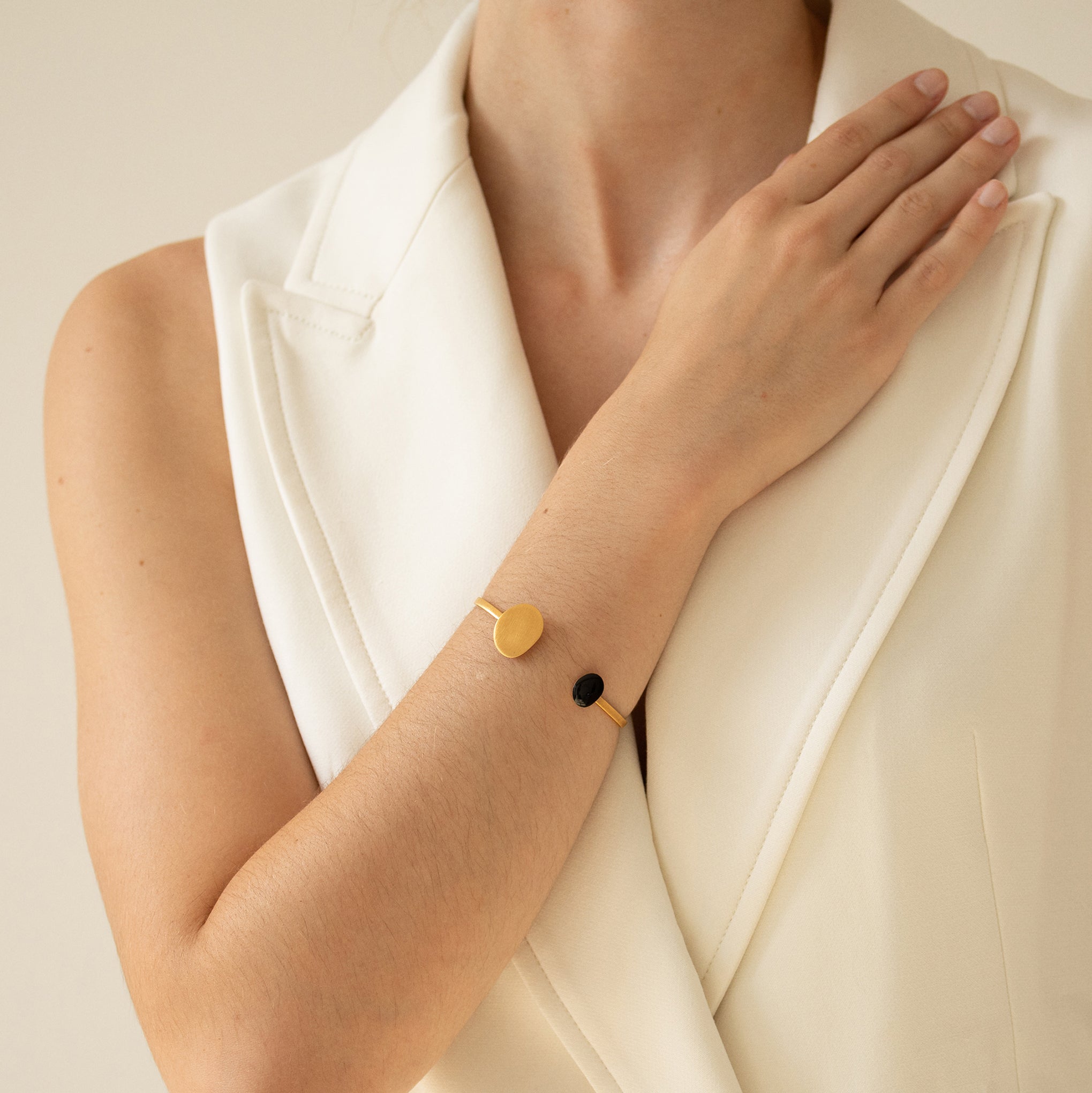 Joan Mir?? Gold-Plated Dots Cuff Bracelet - Image 2