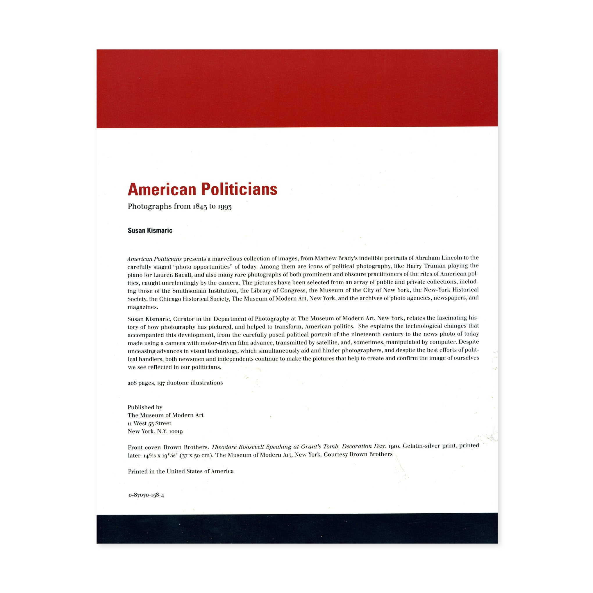 American Politicians: Photographs from 1843 to 1993 - Paperback - Image 2
