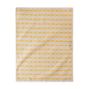Dot Check Linen & Cotton Tea Towel - Peach/ Gold