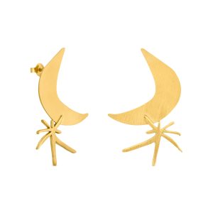 Joan Mir?? Gold-Plated Moon & Star Earrings